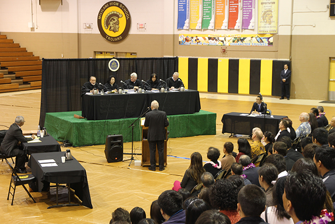 picture of oral argument at Mililani High School