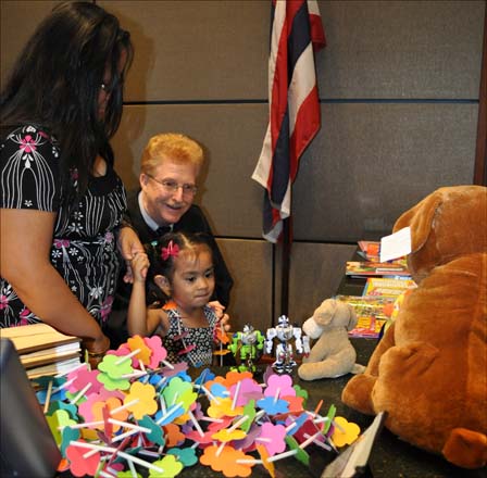 Judge Browning encouraged the children to pick any toy that catches their fancy.