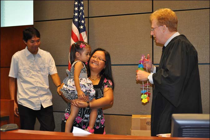 All children were welcomed by the judges with a lei hand made by Family Court employees.