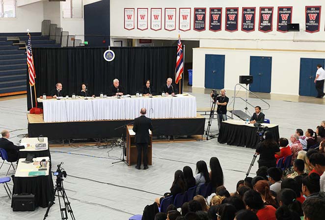 Hawaii Supreme Court Holds a Supreme Court Oral Argument in the Waianae Community, Dec. 10, 2015