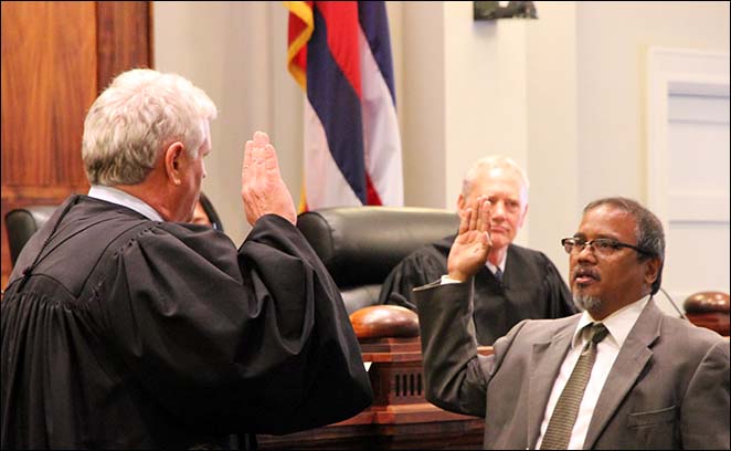 William Domingo is Sworn In as District Court Judge by Chief Justice Mark Recktenwald
