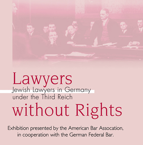 Graphic for Lawyers without Rights exhibition