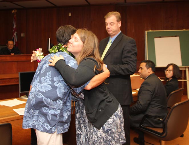 First DWI Program Graduate Receives Lei of Congratulations