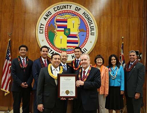 The Honolulu City Council presented Retired Circuit Court Steven Alm with an award for his work with the HOPE program.