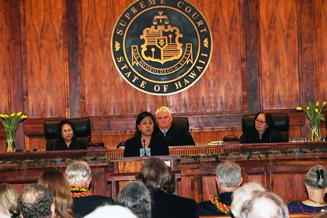 Photograph of the late Judge Betty Vitousek's memorial service
