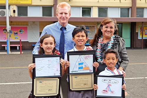 Photograph of St. Anthony School third graders who won the First Circuit 2018 Law Day Art Contest.