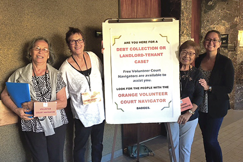 Photograph of volunteers at Maui District Court who assist public with navigating district court at Hoapili Hale