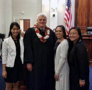 Photo of Chief Justice Mark E. Recktenwald and representatives of the Hawaii State Bar Association Young Lawyers Division.