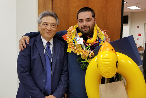 Third Circuit Chief Judge Greg Nakamura with Big Island Drug Court Program’s 47th graduate.