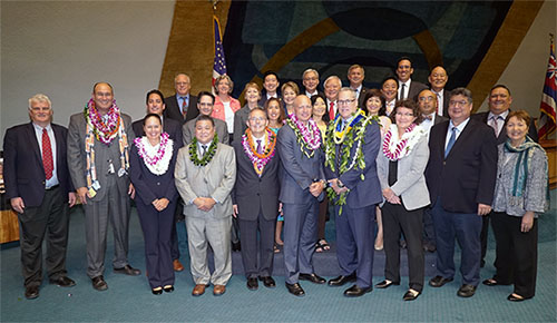 Large group of people posing