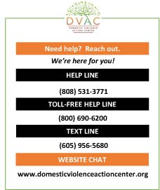 Flyer about the Domestic Violence Action Center with contact information