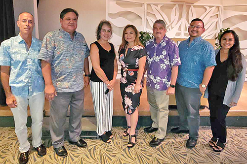 Group photo of the Fifth Circuit Drug Court Team at the Statewide Adult Drug Court Conference, Ala Moana Hotel corridor, September 1.