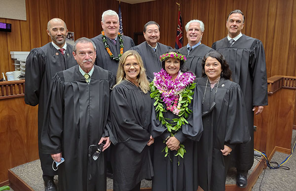 Image of Second Circuit Court judges and Chief Justice Recktenwald.