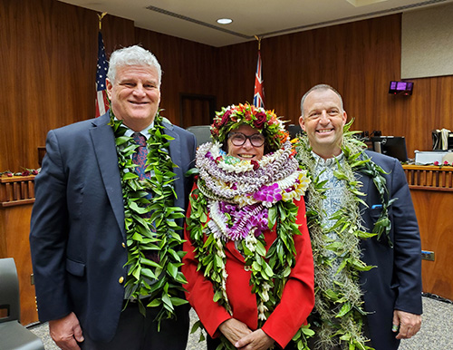 Image of Chief Justice, Judge Drewyer, and Gov. Green.