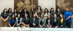 Image of Justice Sabrina McKenna with the CNMI Judiciary Women Leaders group.