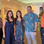 HCBA scholarship recipient Ava Herr (center) with (from left to right) HCBA Treasurer Sheri Tavares, Brandy Herr (Ava’s mother), Brian Herr (Ava’s father), and Chief Justice Mark Recktenwald.