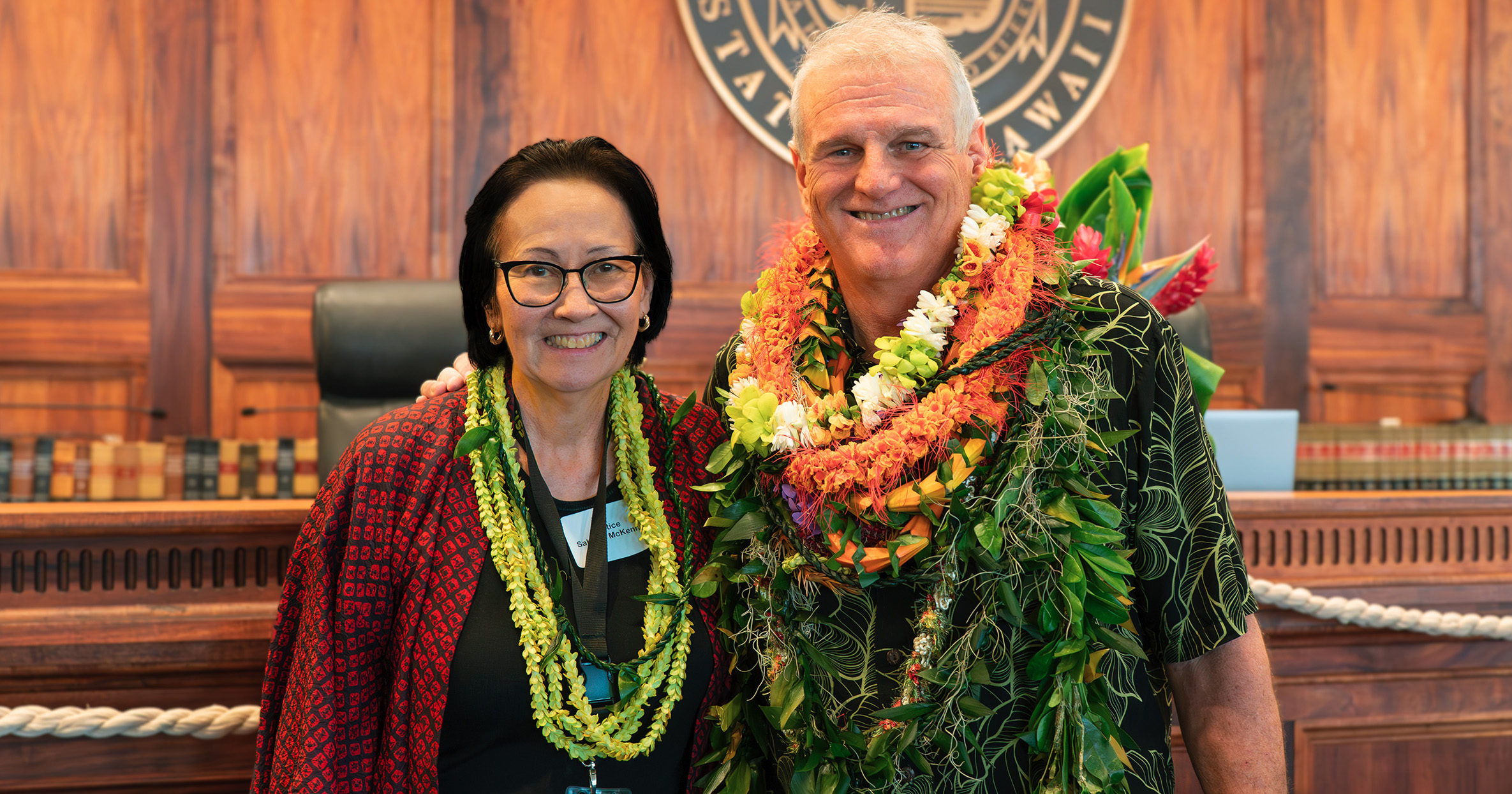 Hawai'i Supreme Court Associate Justice Sabrina S. McKenna and Chief Justice Mark E. Recktenwald