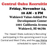 Flyer for Central Oahu Recruiting Event Wahiawa Job-Fair