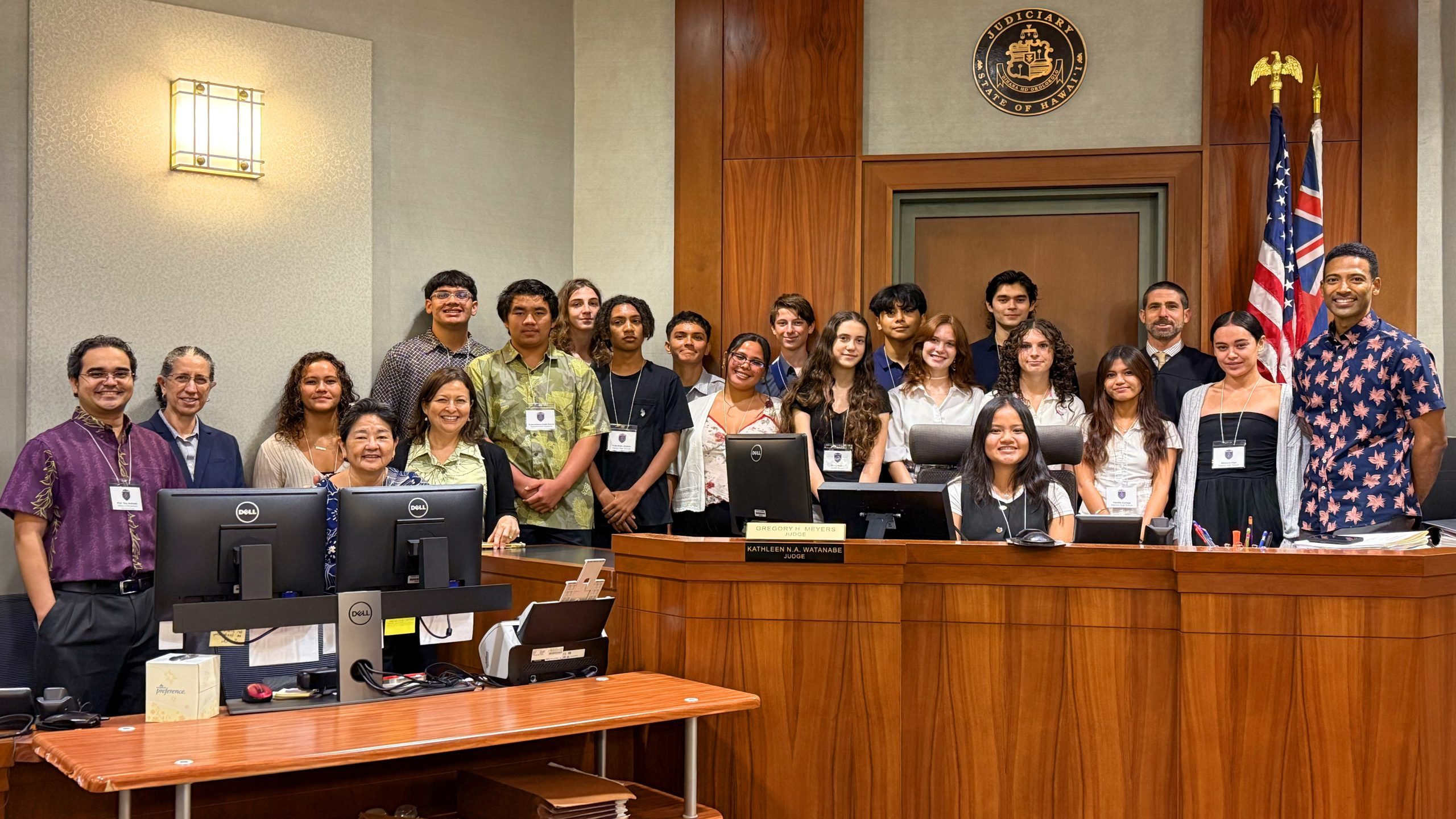 Sixteen high school students from across the island gathered at Puʻuhonua Kaulike, the Kauaʻi courthouse, from October 7 to 9, 2025, to take part in the Kauaʻi Law and Justice Academy