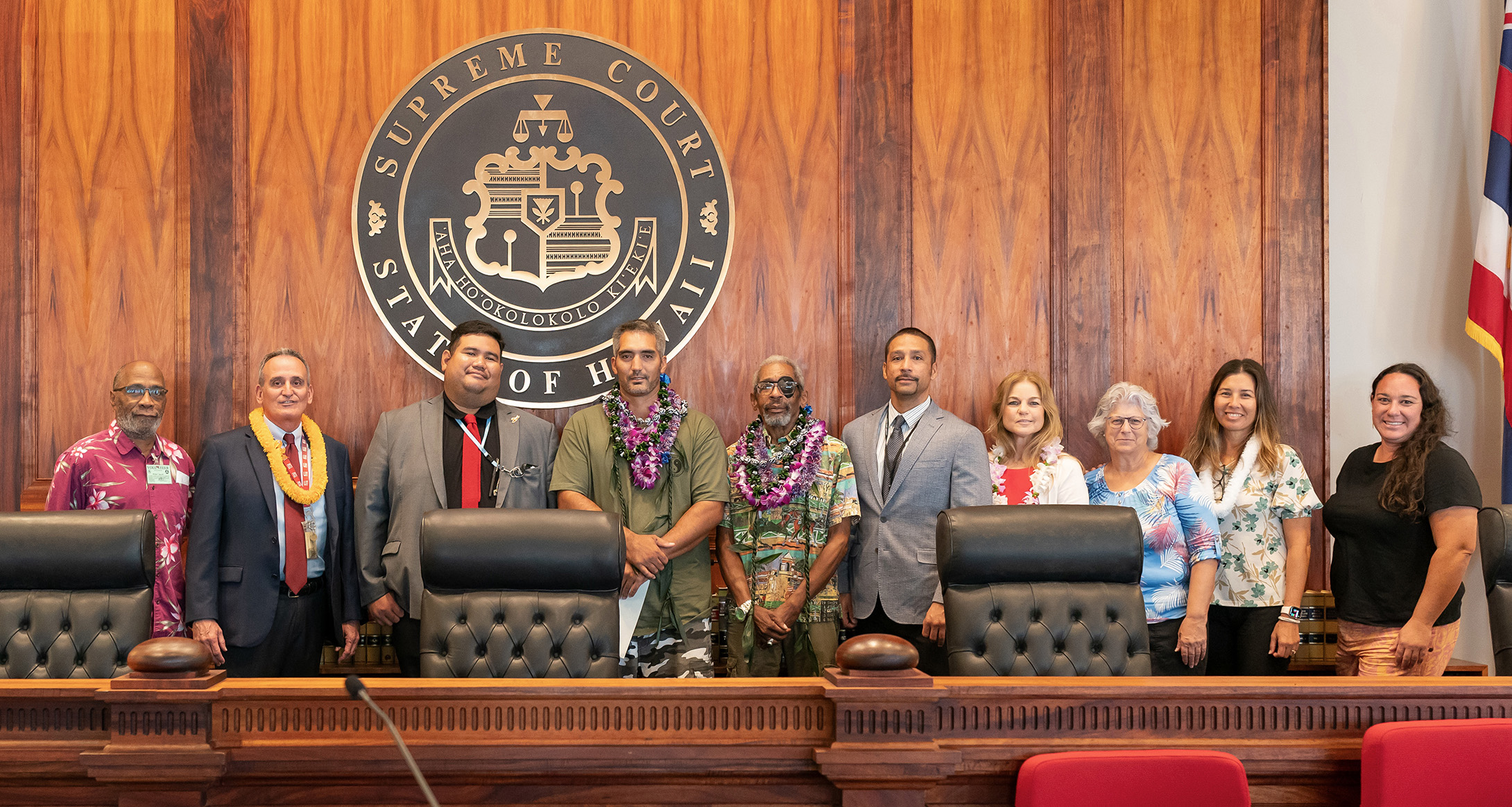 Graduates of Veterans Court 2025 take a group photo.
