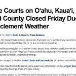 Courts Closed Due to Inclement Weather on 2026-03-12