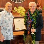 Second Circuit (Maui) District Family Court Judge James Rouse was presented with the 2026 Jurist of the Year Award by Chief Justice Vladimir P. Devens at the Judiciary’s Statewide Employee Awards Ceremony in the Hawaiʻi Supreme Court courtroom on Oct. 9, 2026.